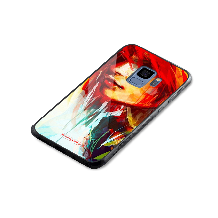 Painted Girl Glass Back Case for Galaxy S9