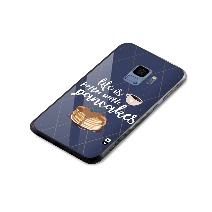 Pancake Life Glass Back Case for Galaxy S9
