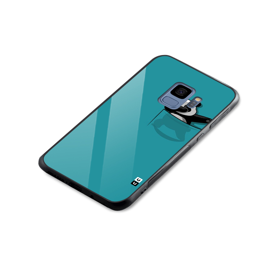 Panda Dabbing Away Glass Back Case for Galaxy S9