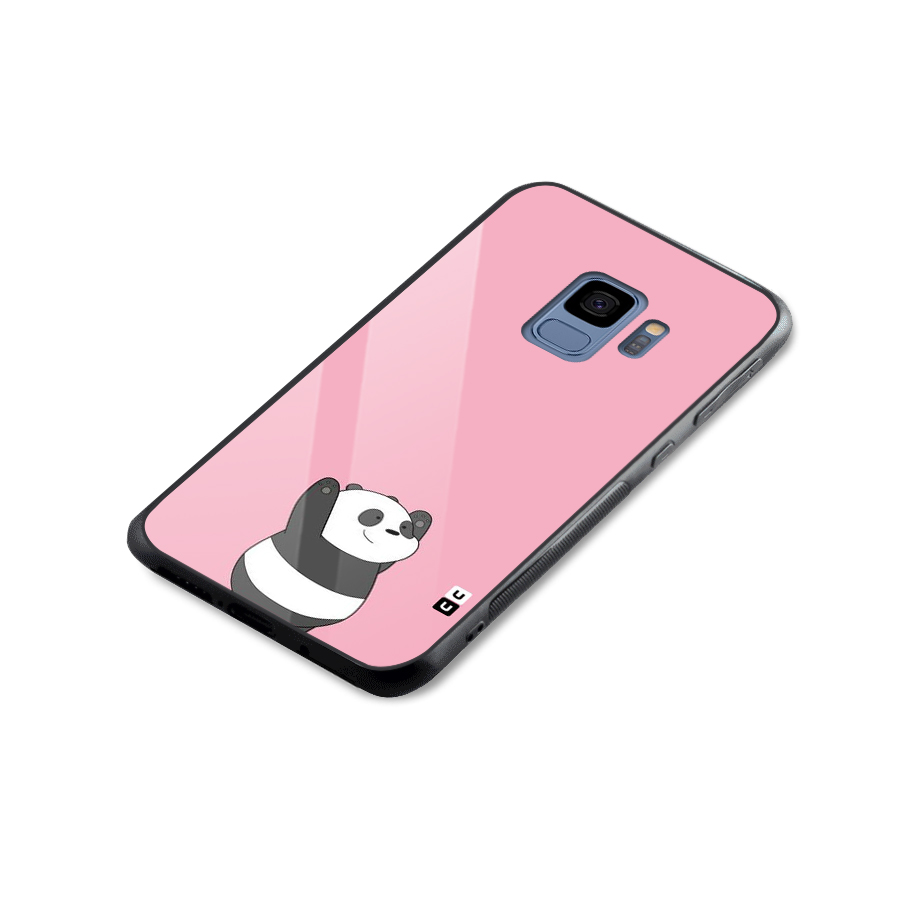 Panda Handsup Glass Back Case for Galaxy S9