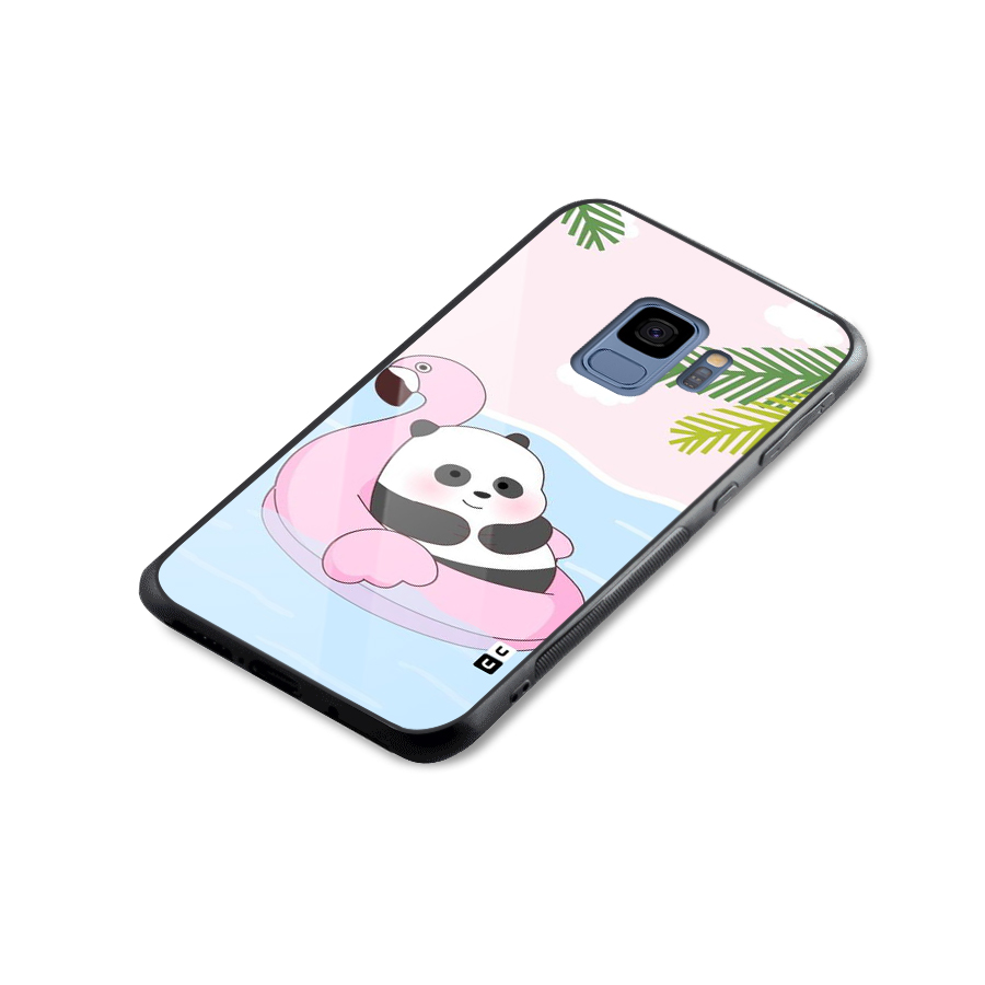 Panda Swim Glass Back Case for Galaxy S9