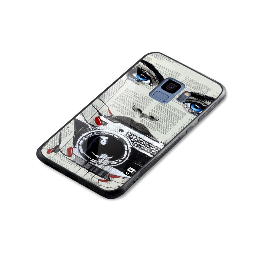 Paper Face Beauty Glass Back Case for Galaxy S9