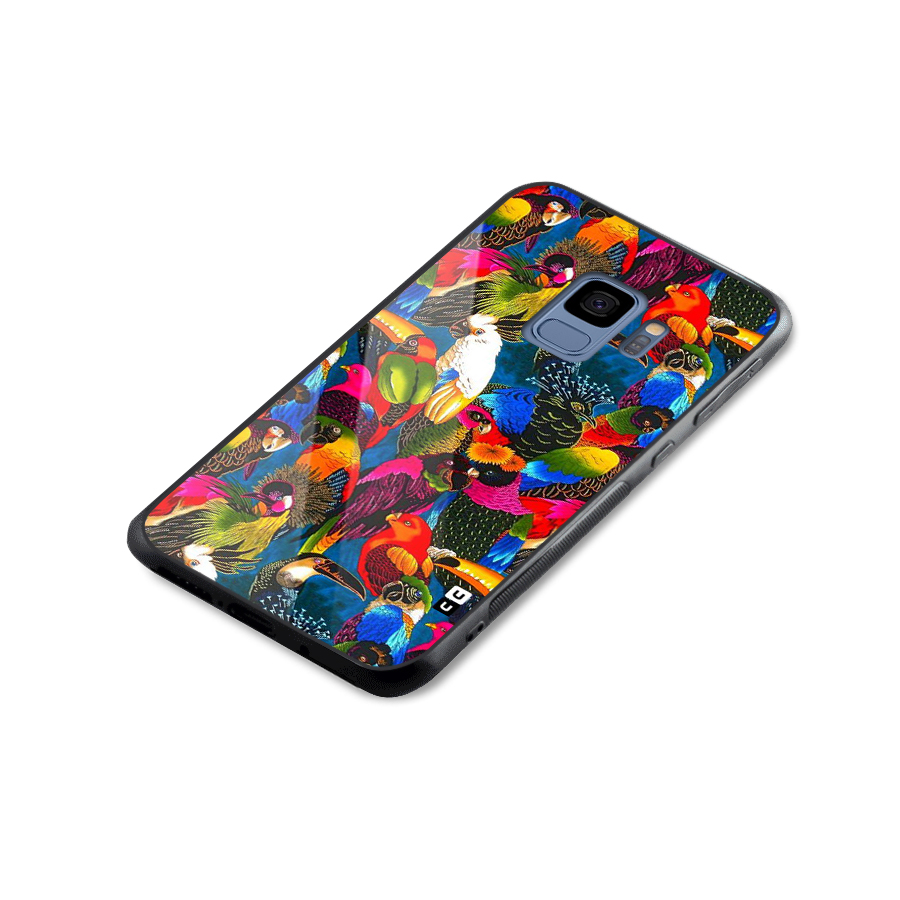 Parrot Art Glass Back Case for Galaxy S9