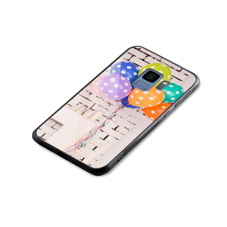 Party Balloons Glass Back Case for Galaxy S9