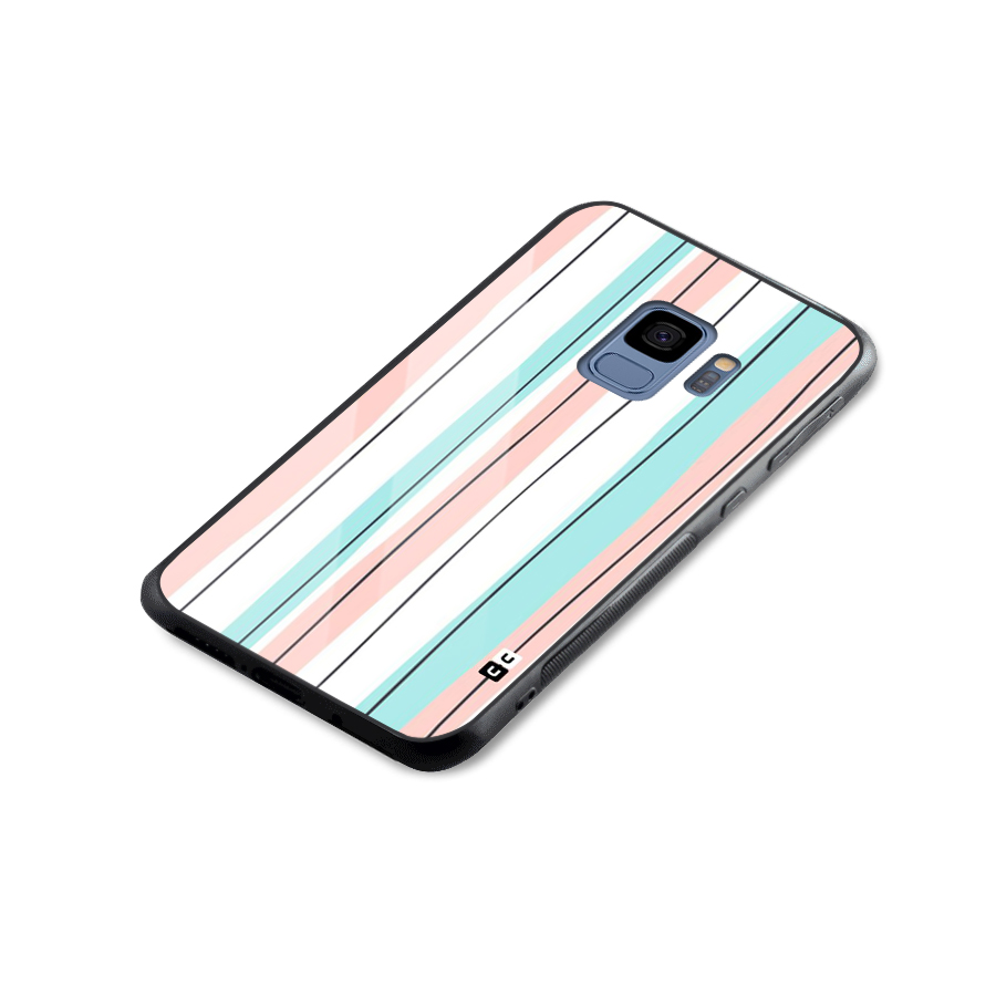 Pastel Tri Stripes Glass Back Case for Galaxy S9