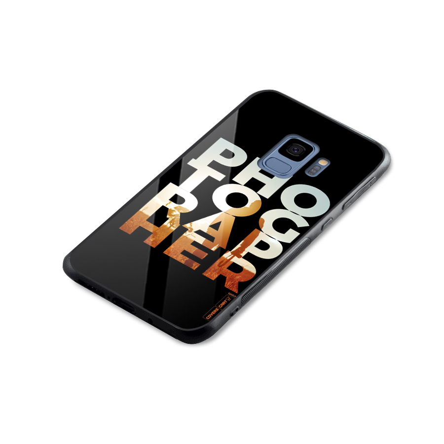 Photographer Typography Glass Back Case for Galaxy S9