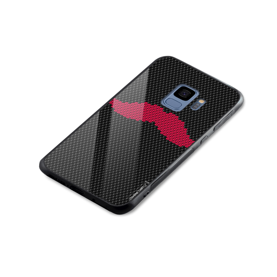 Pink Moustache Glass Back Case for Galaxy S9