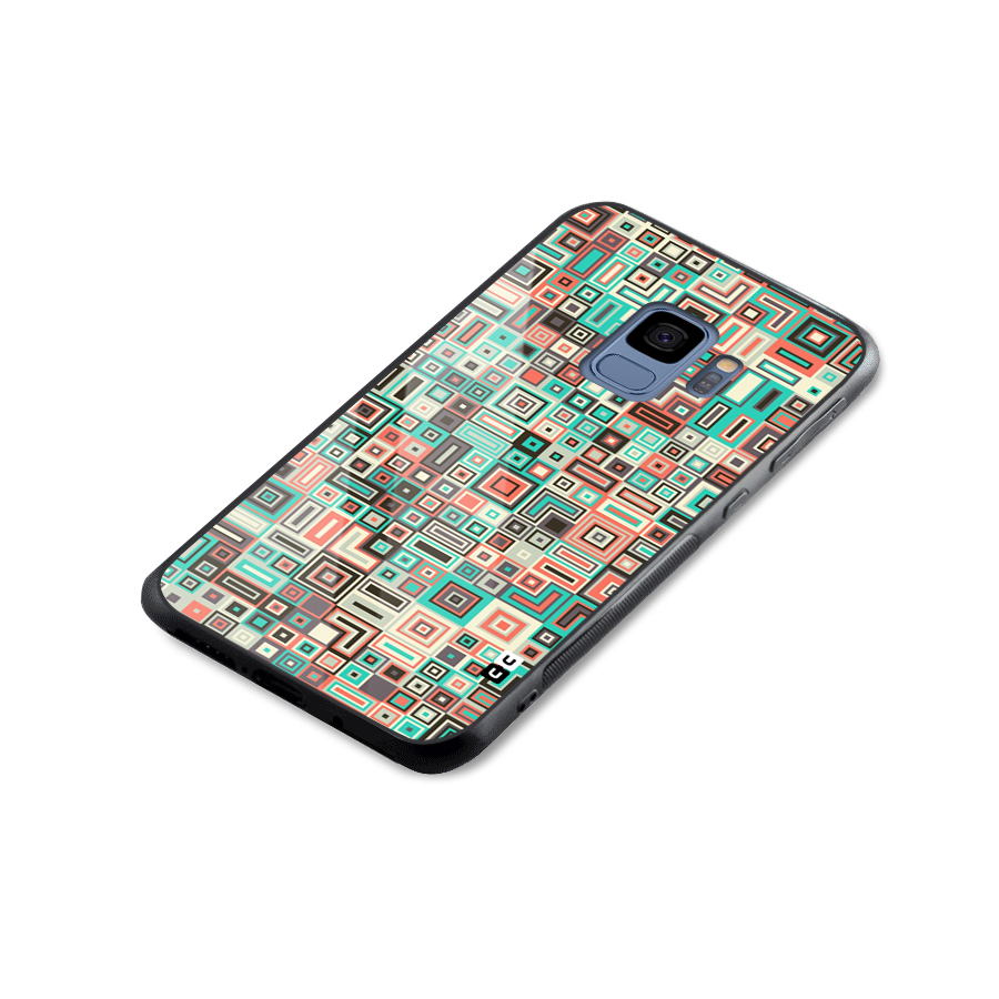 Pretty Boxes Design Glass Back Case for Galaxy S9