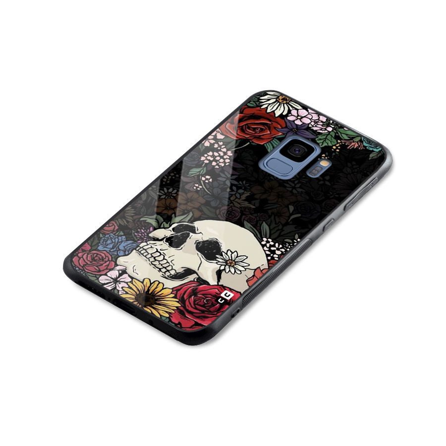 Pretty Skull Glass Back Case for Galaxy S9