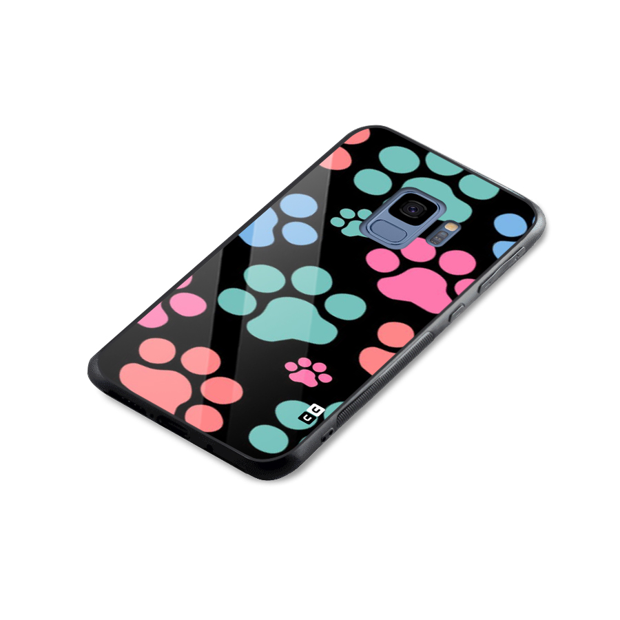 Puppy Paws Glass Back Case for Galaxy S9