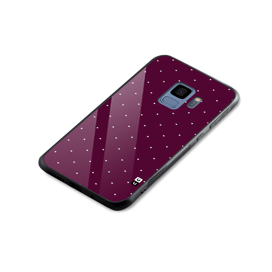 Purple Polka Glass Back Case for Galaxy S9