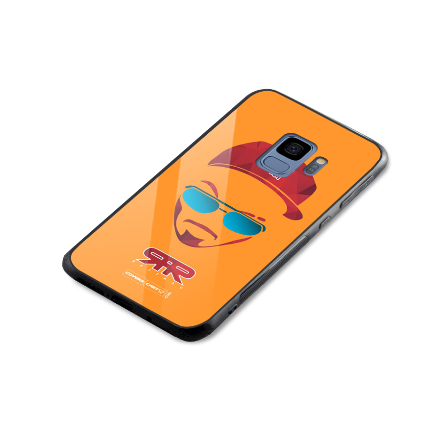 Raftaar Orange Glass Back Case for Galaxy S9