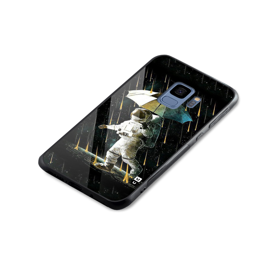 Rain Spaceman Glass Back Case for Galaxy S9
