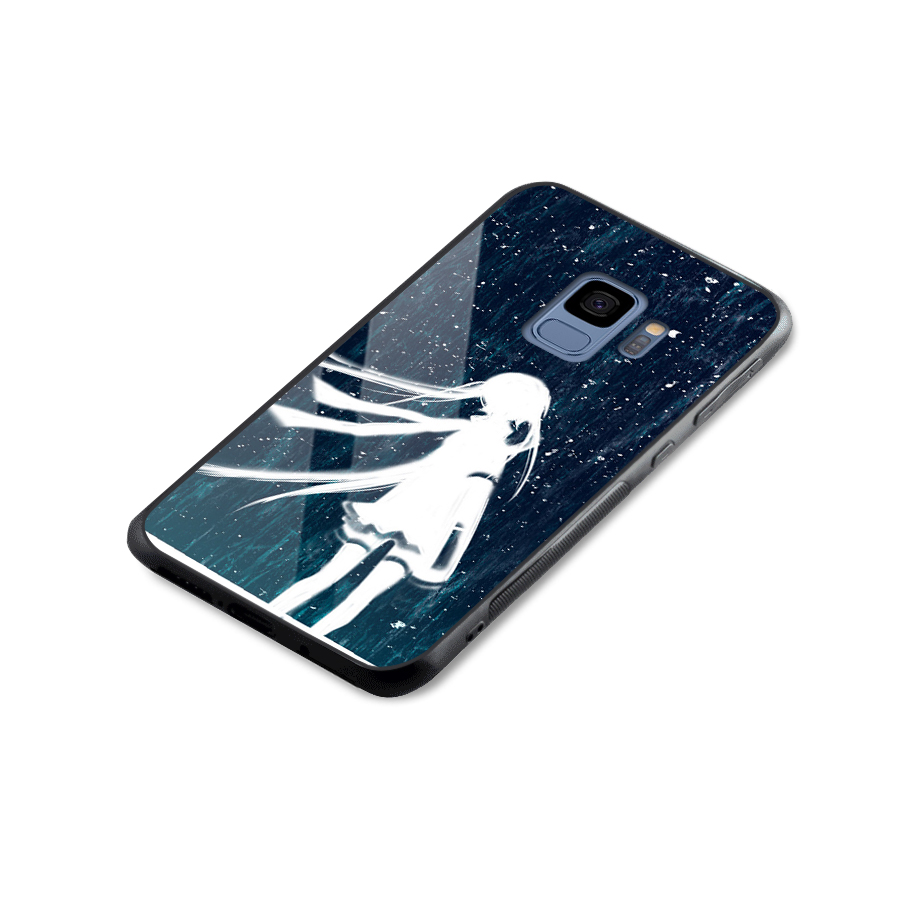 Rain White Girl Glass Back Case for Galaxy S9