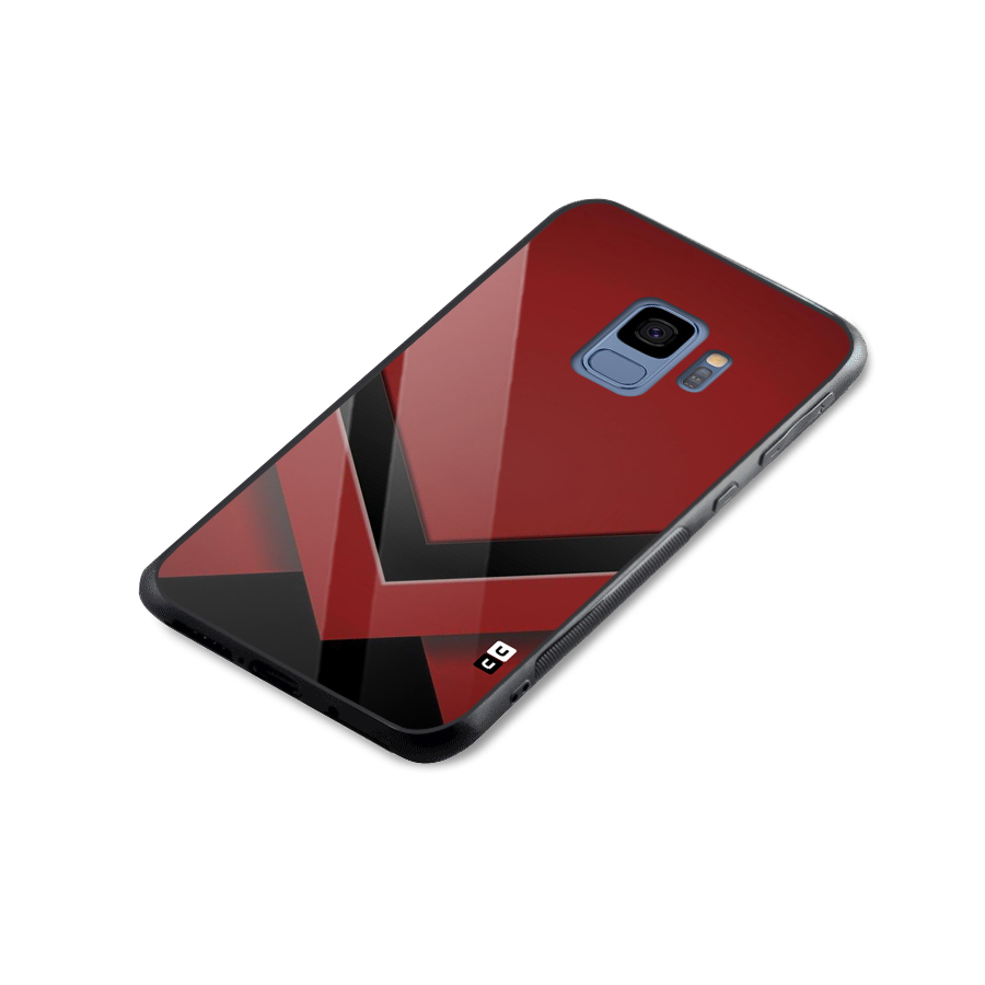 Red Black Fold Glass Back Case for Galaxy S9