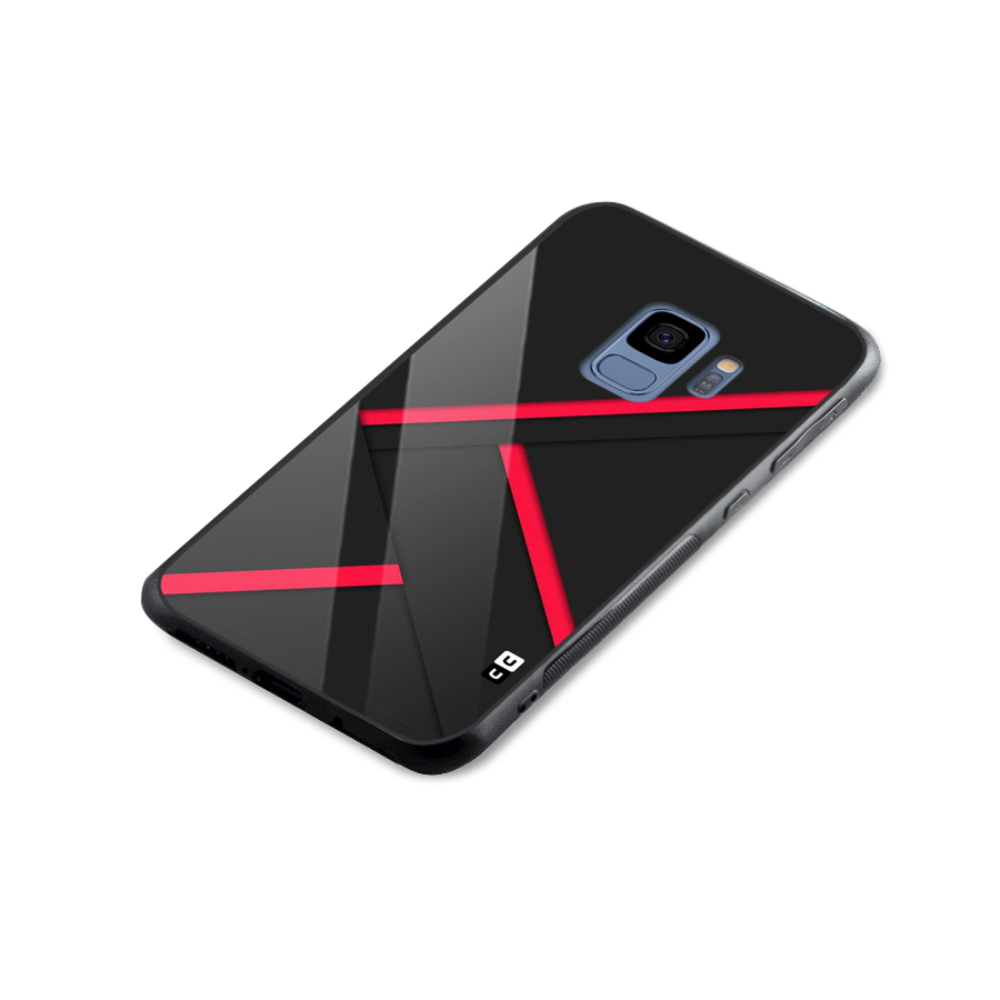 Red Disort Stripes Glass Back Case for Galaxy S9