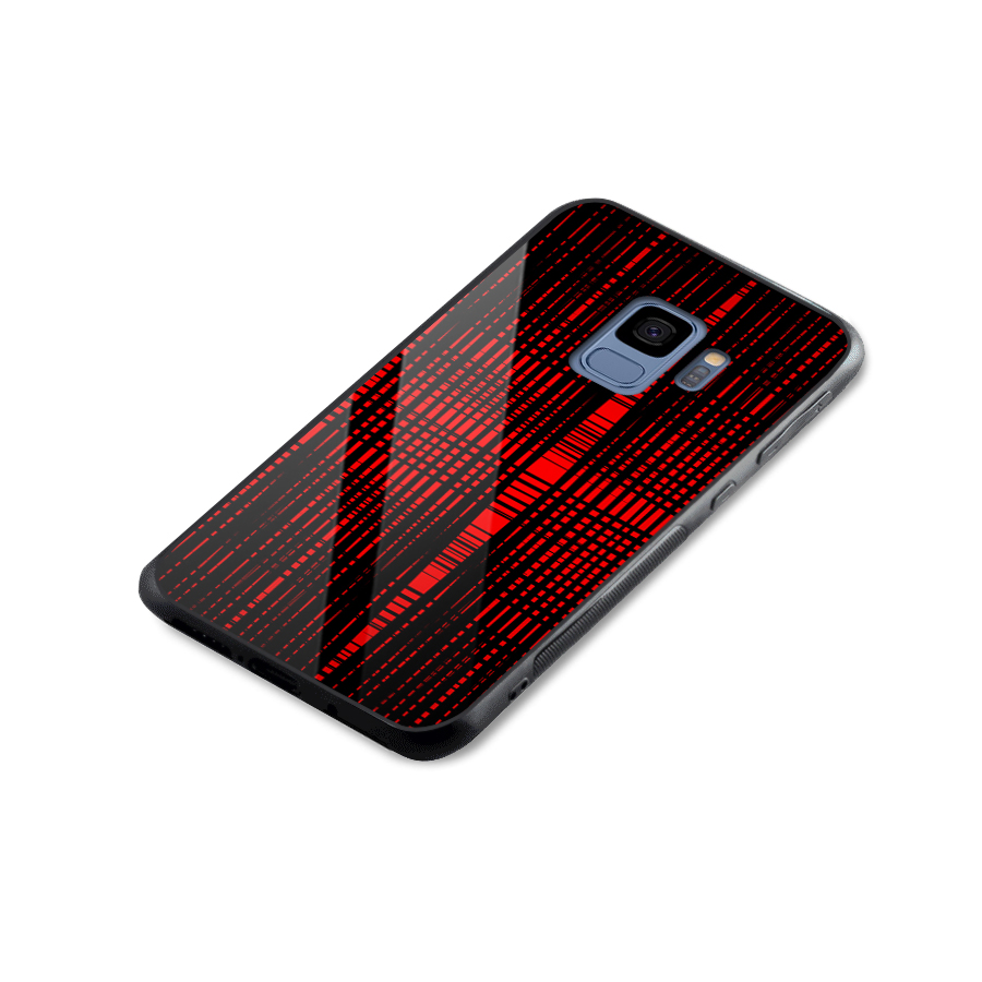 Red Net Design Glass Back Case for Galaxy S9