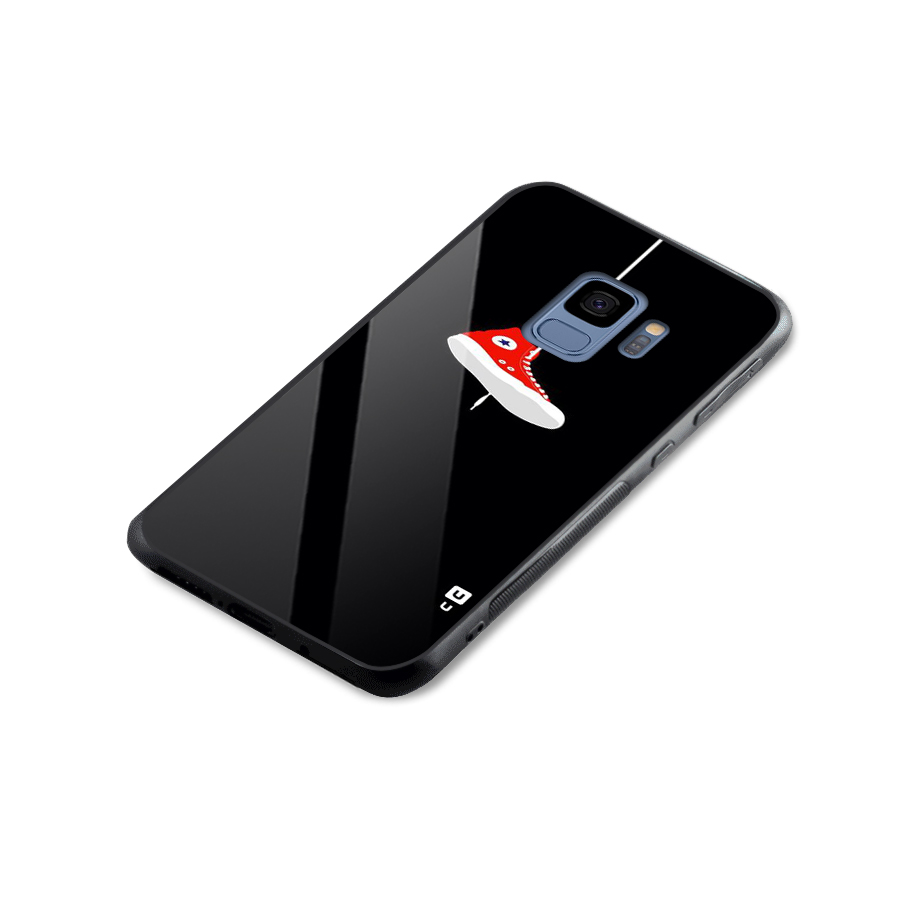 Red Shoe Hanging Glass Back Case for Galaxy S9