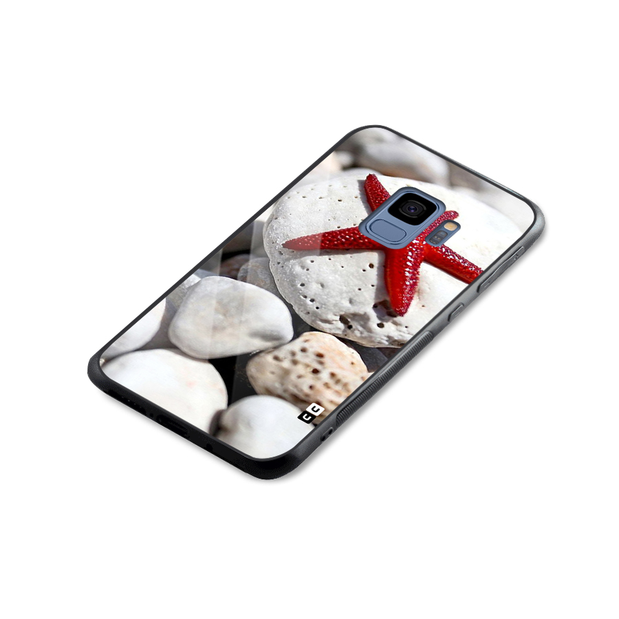 Red Star Fish Glass Back Case for Galaxy S9