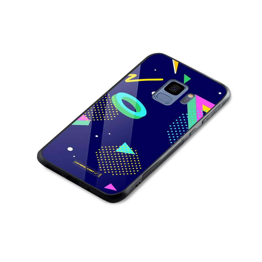 Retro Abstract Glass Back Case for Galaxy S9
