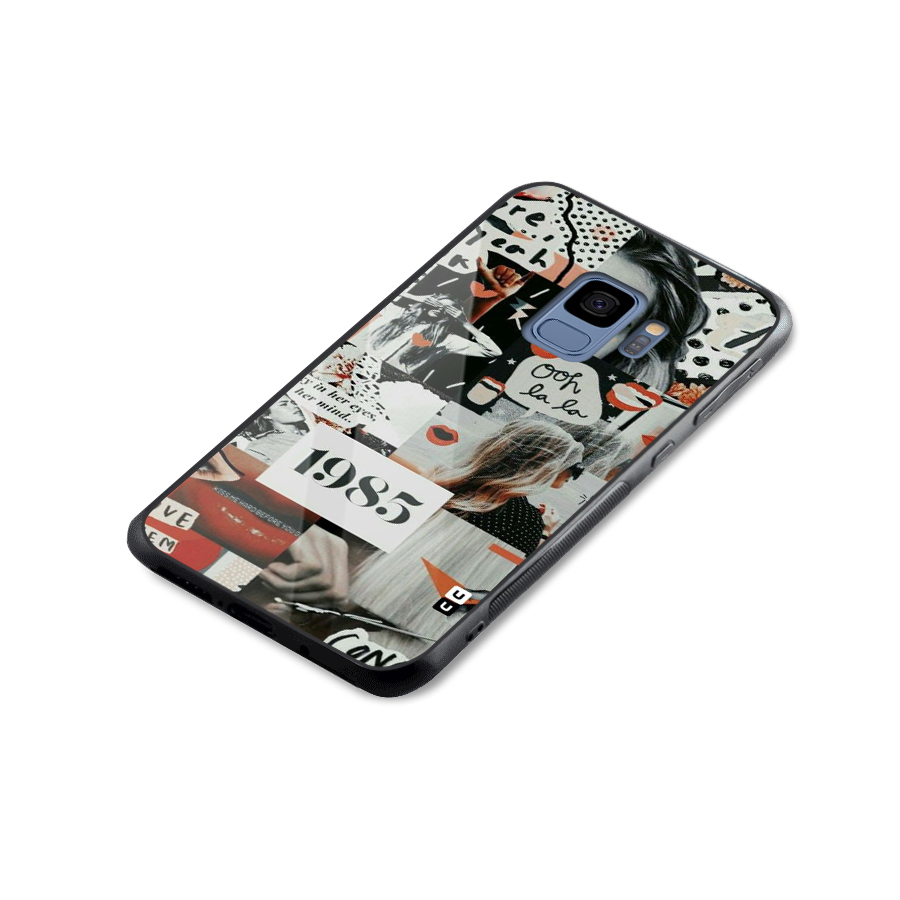 Retro Pattern Glass Back Case for Galaxy S9