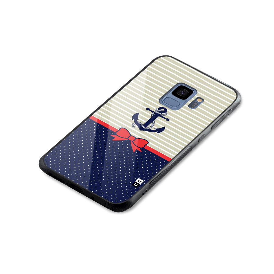 Ribbon Anchor Glass Back Case for Galaxy S9