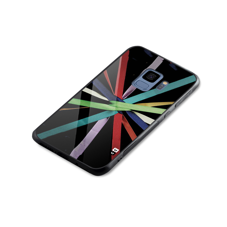 Ribbon Design Glass Back Case for Galaxy S9