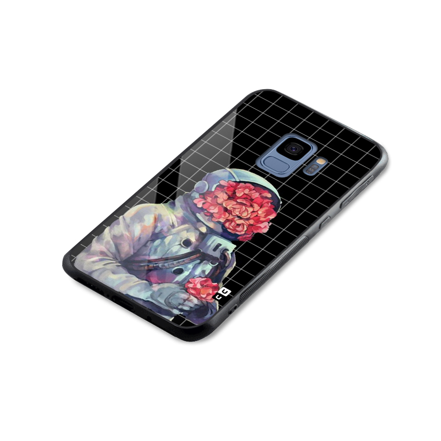 Robot Rose Glass Back Case for Galaxy S9