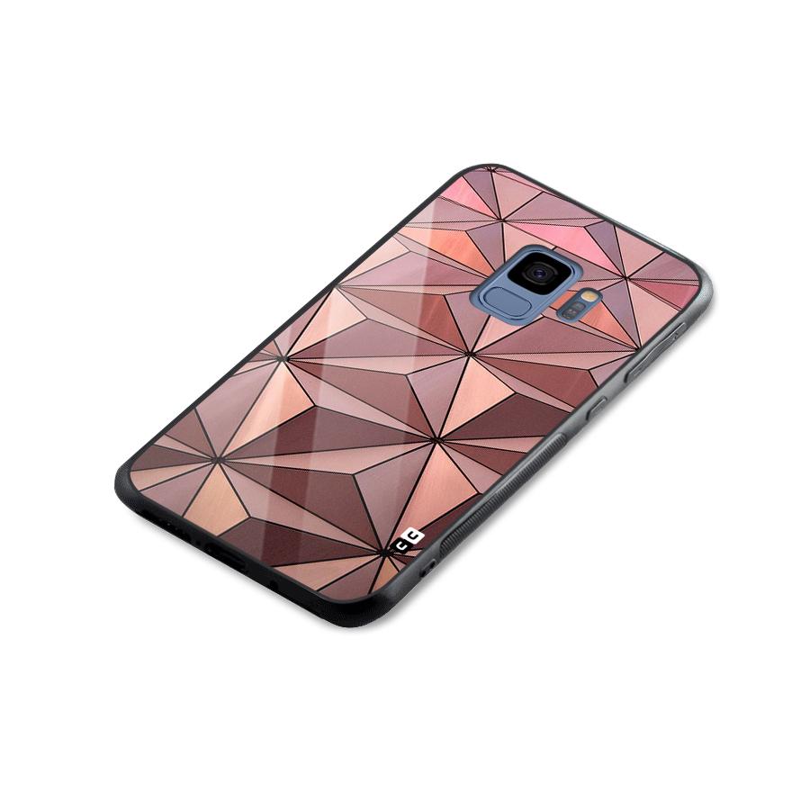 Rosegold Abstract Shapes Glass Back Case for Galaxy S9