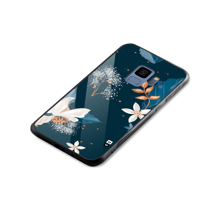 Royal Floral Glass Back Case for Galaxy S9