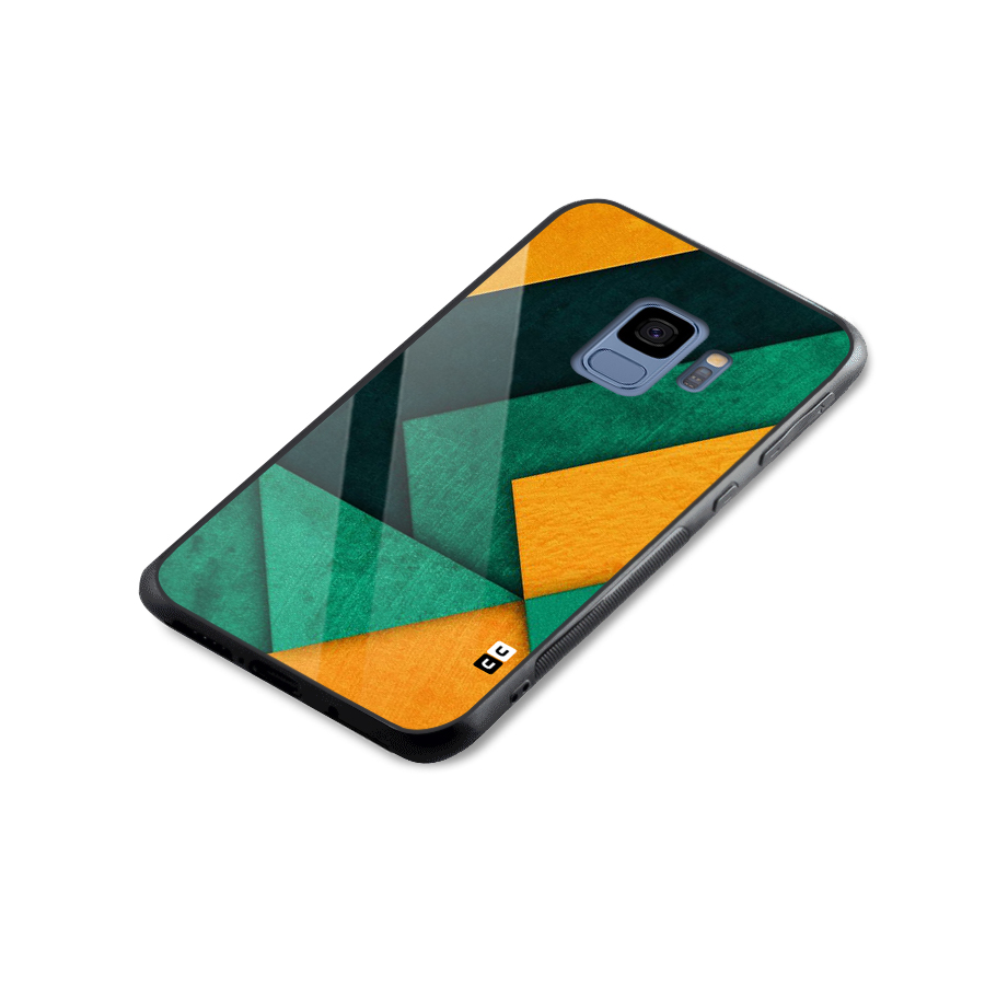Rugged Abstract Stripes Glass Back Case for Galaxy S9