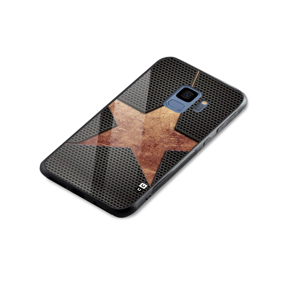 Rugged Gold Star Glass Back Case for Galaxy S9
