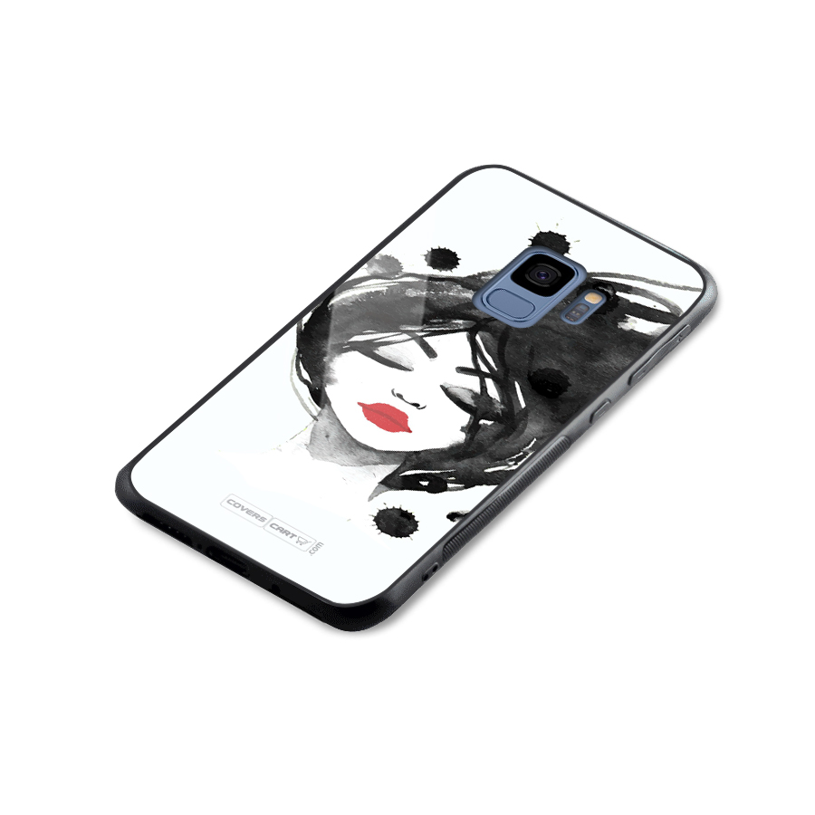 Sassy Girl Glass Back Case for Galaxy S9