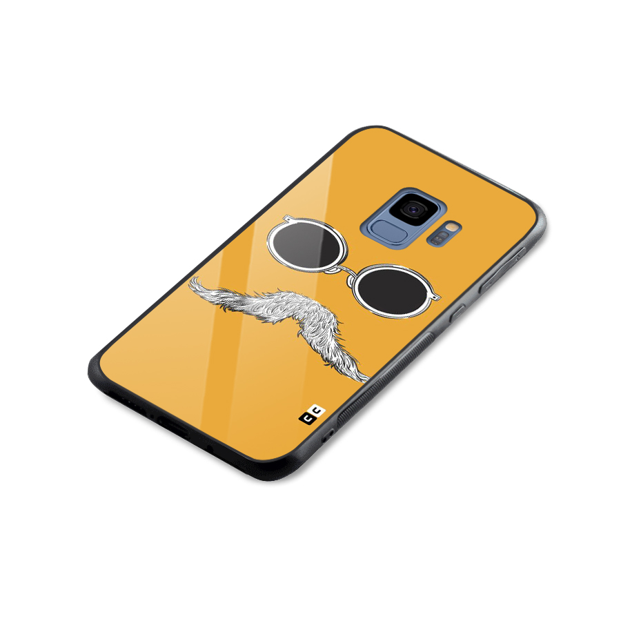 Sassy Mustache Glass Back Case for Galaxy S9
