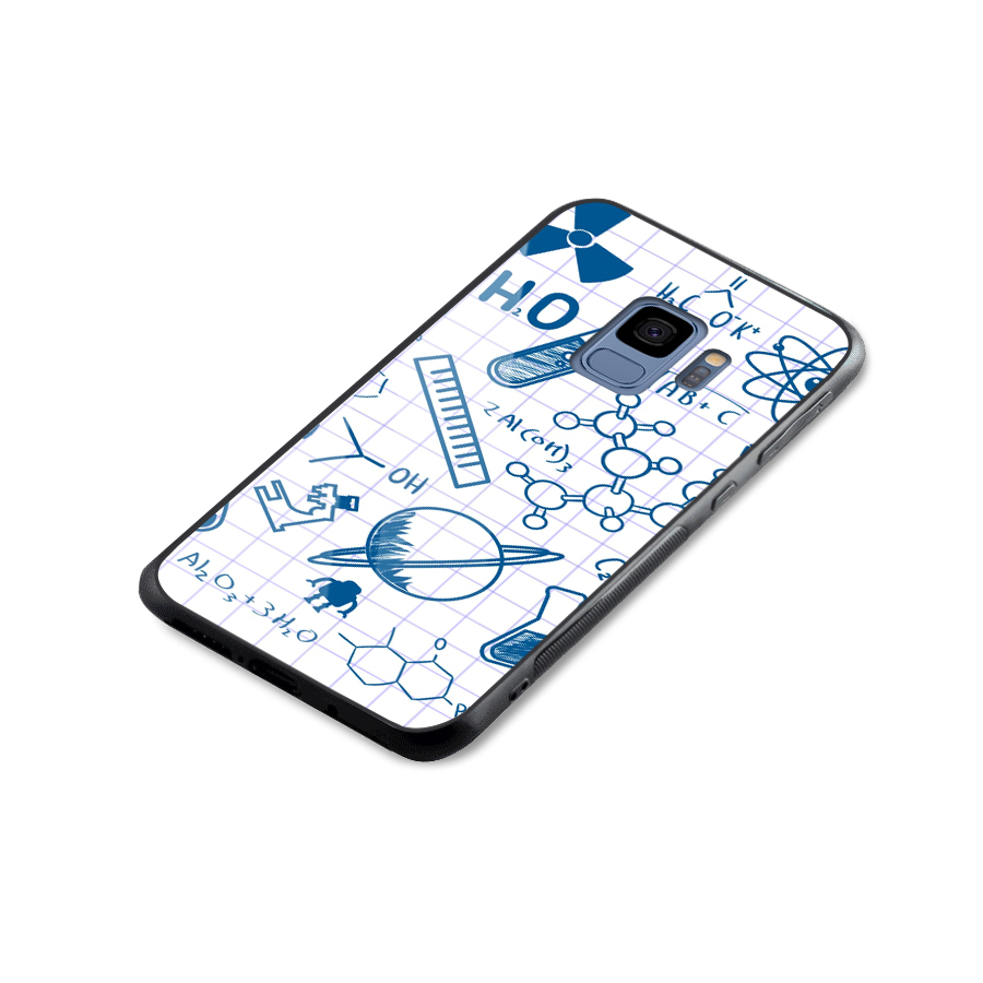 Science Notebook Glass Back Case for Galaxy S9