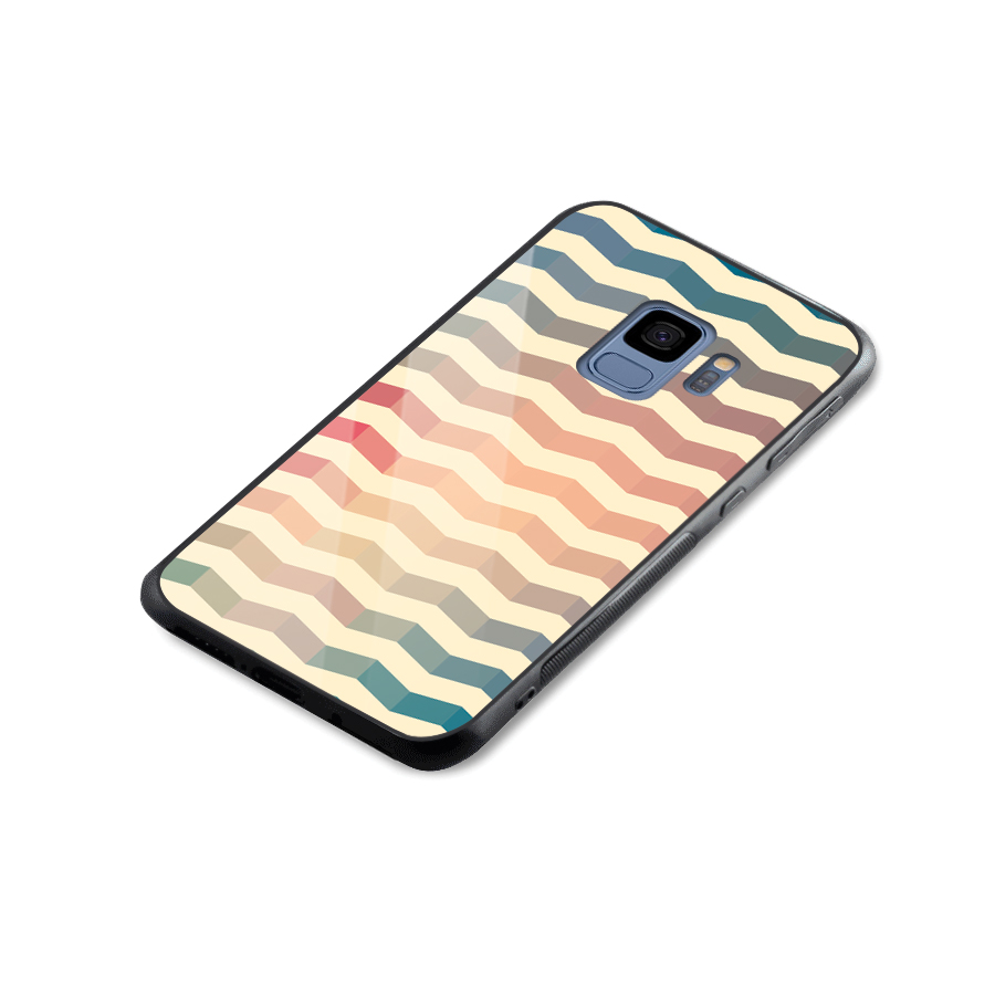 Seamless ZigZag Design Glass Back Case for Galaxy S9