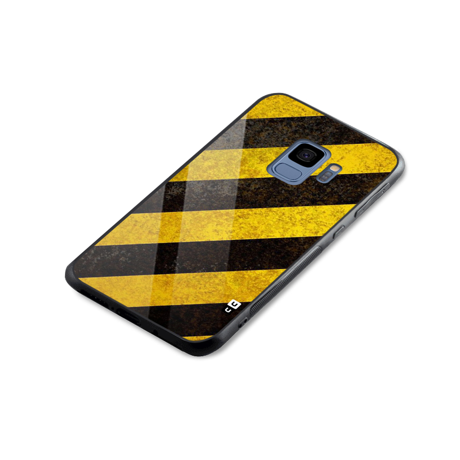 Shaded Yellow Stripes Glass Back Case for Galaxy S9