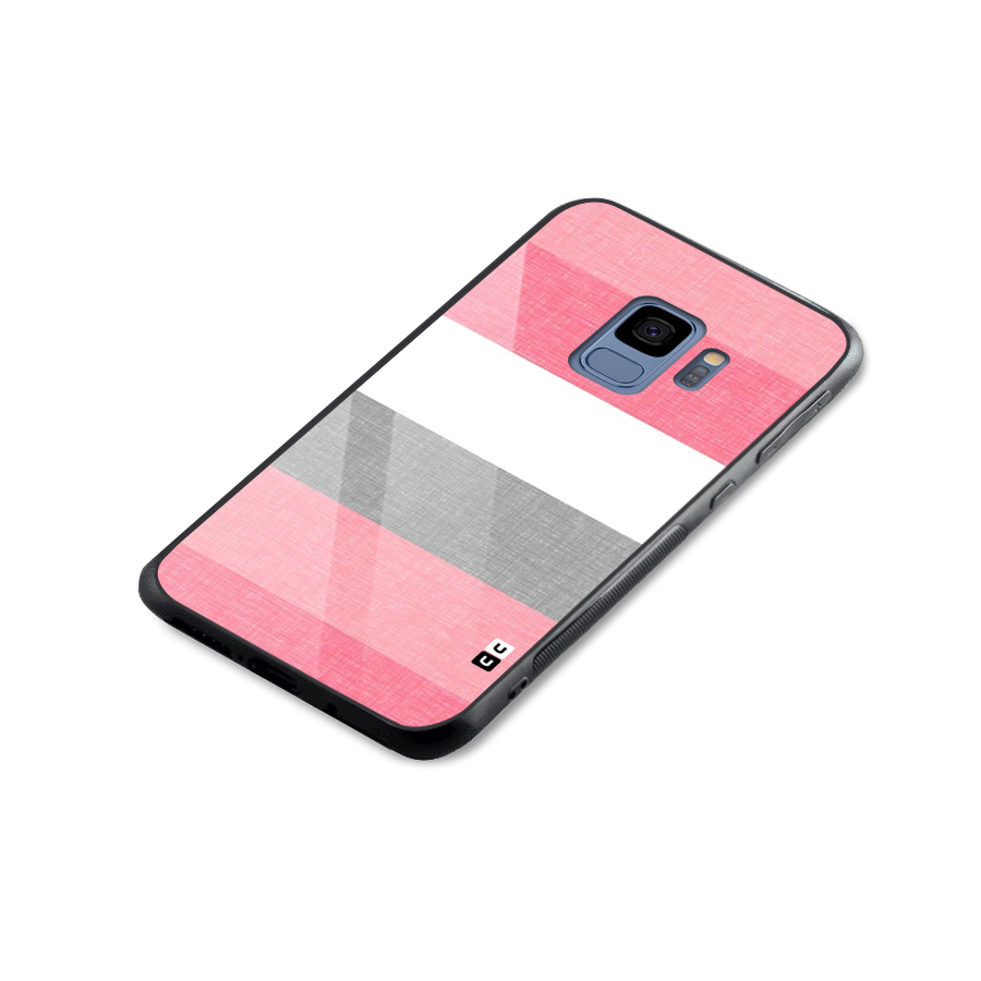 Shades Pink Stripes Glass Back Case for Galaxy S9
