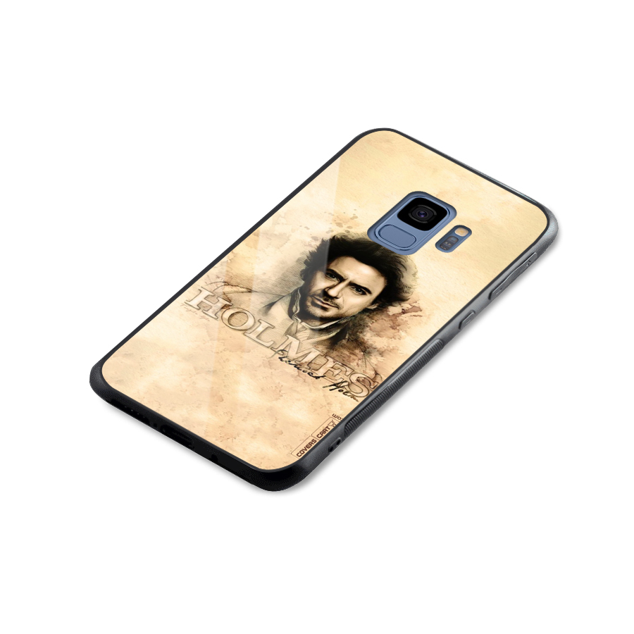 Sherlock Holmes Fan Art Glass Back Case for Galaxy S9