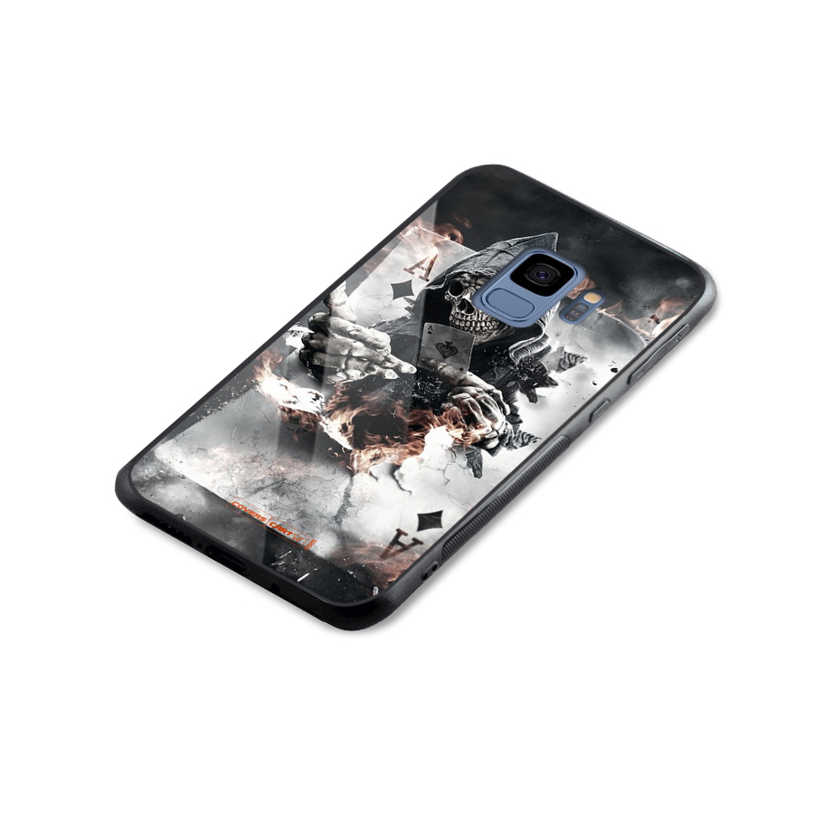 Skull with an Ace Glass Back Case for Galaxy S9