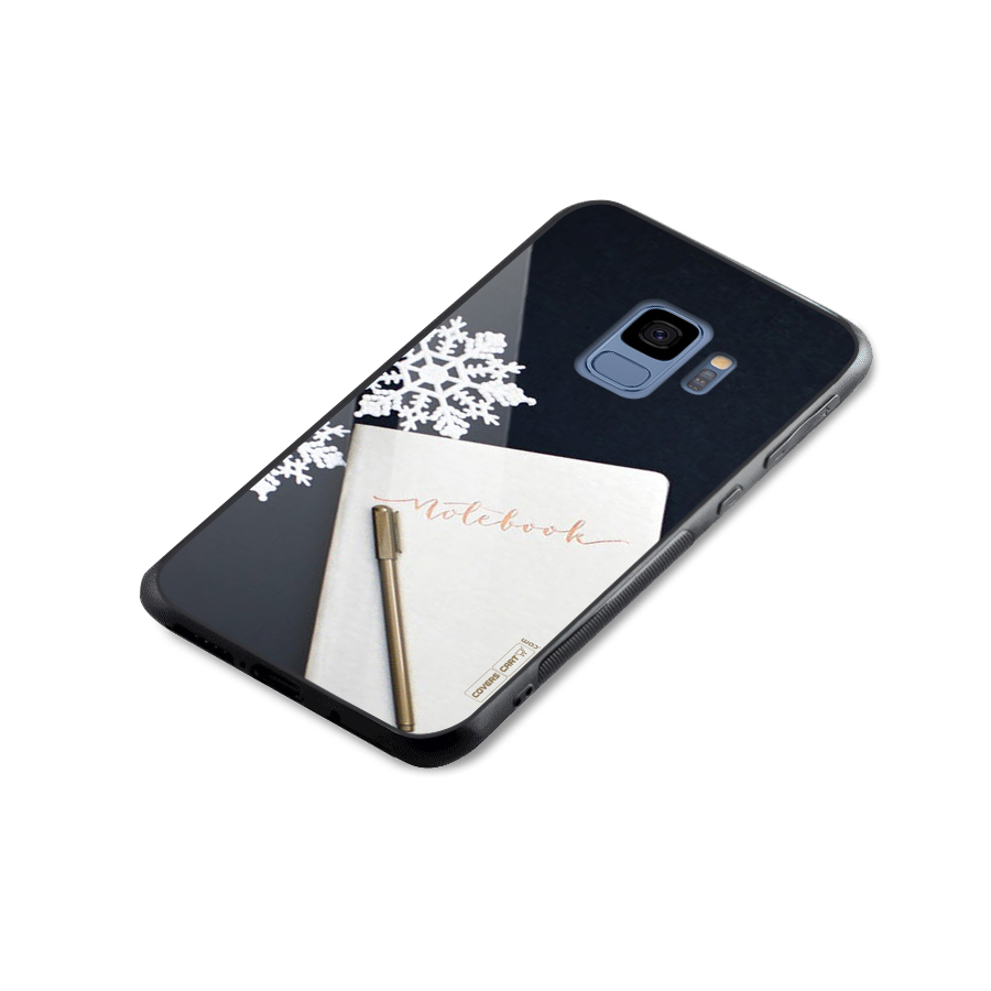 Snowflake Notebook Glass Back Case for Galaxy S9