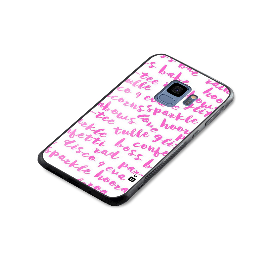 Sparkle Love Glass Back Case for Galaxy S9