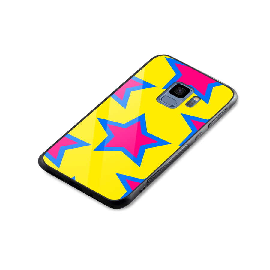 Star Pattern Glass Back Case for Galaxy S9