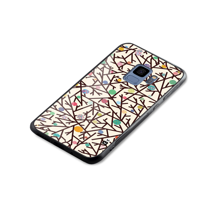 Stem Pattern Glass Back Case for Galaxy S9