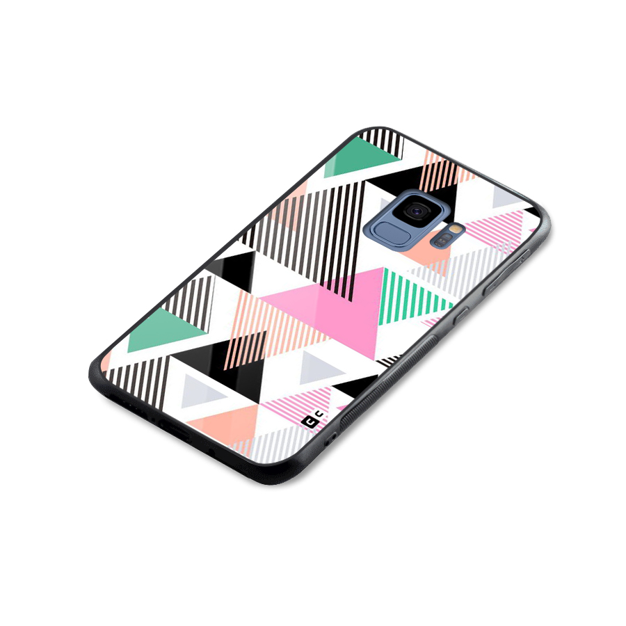 Stripes Abstract Colors Glass Back Case for Galaxy S9