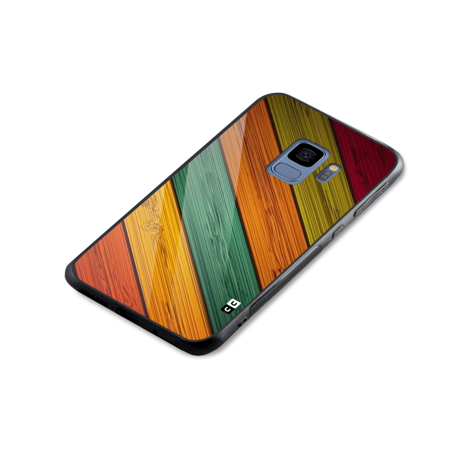 Stripes Classic Design Glass Back Case for Galaxy S9