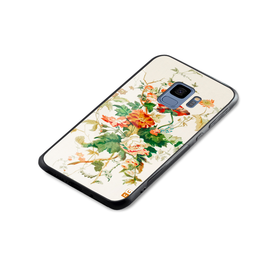 Summer Floral Glass Back Case for Galaxy S9