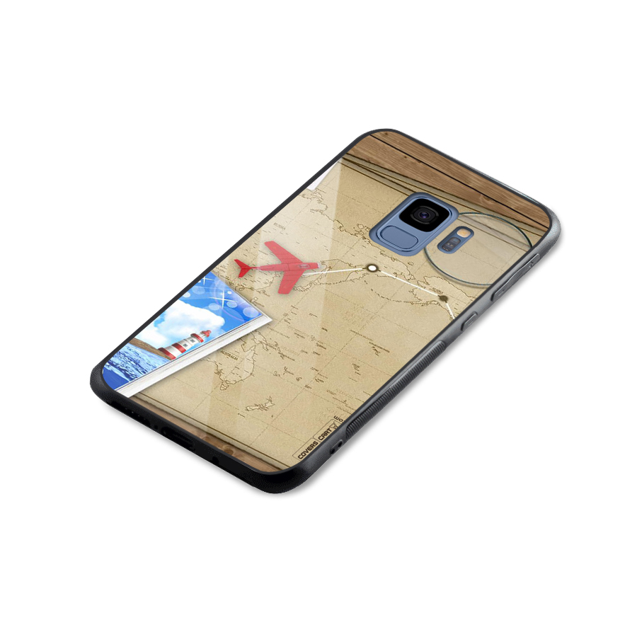 Summer Travel Glass Back Case for Galaxy S9