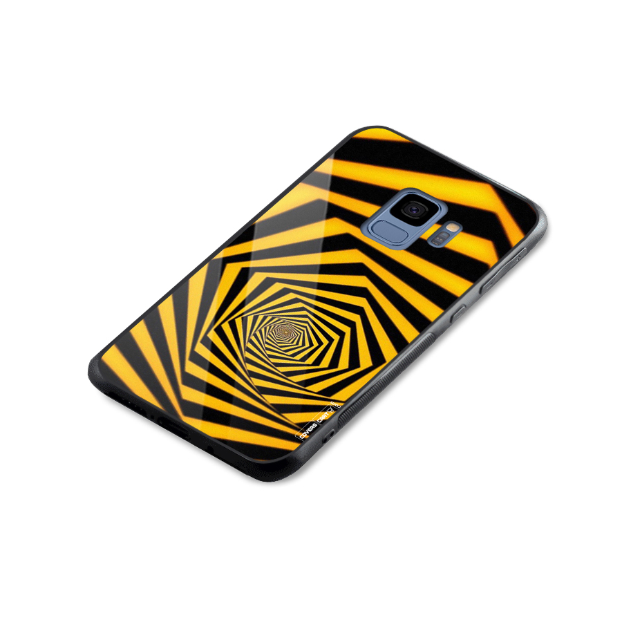Taxi Pattern Glass Back Case for Galaxy S9