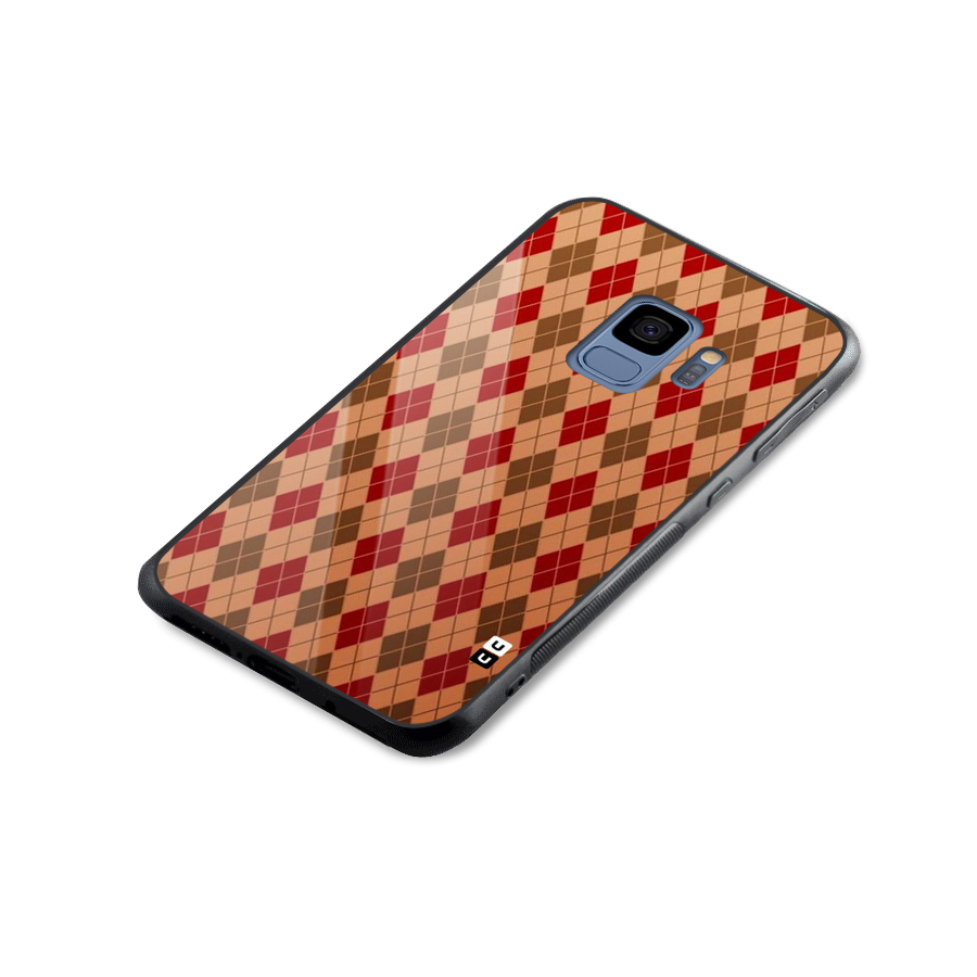 Tiny Checks Diamond Glass Back Case for Galaxy S9